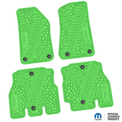 Flex Tread JL用 フロアマット (フロント&リア) | Jeep Wave ロゴのみ (ステアリングロゴなし)