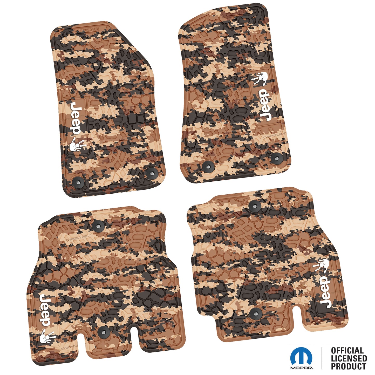 Flex Tread JL用 フロアマット (フロント&リア) | Jeep Wave ロゴのみ (ステアリングロゴなし)