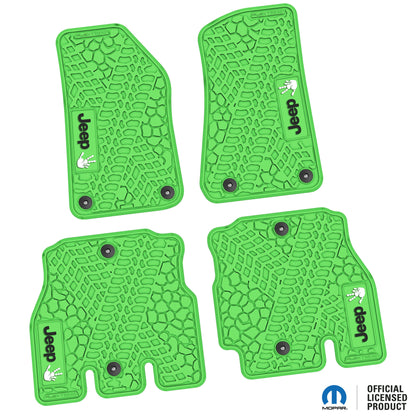 Flex Tread JL用 フロアマット (フロント&リア) | Jeep Wave ロゴのみ (ステアリングロゴなし)