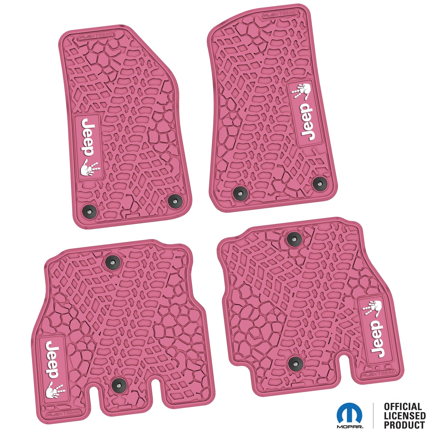 Flex Tread JL用 フロアマット (フロント&リア) | Jeep Wave ロゴのみ (ステアリングロゴなし)