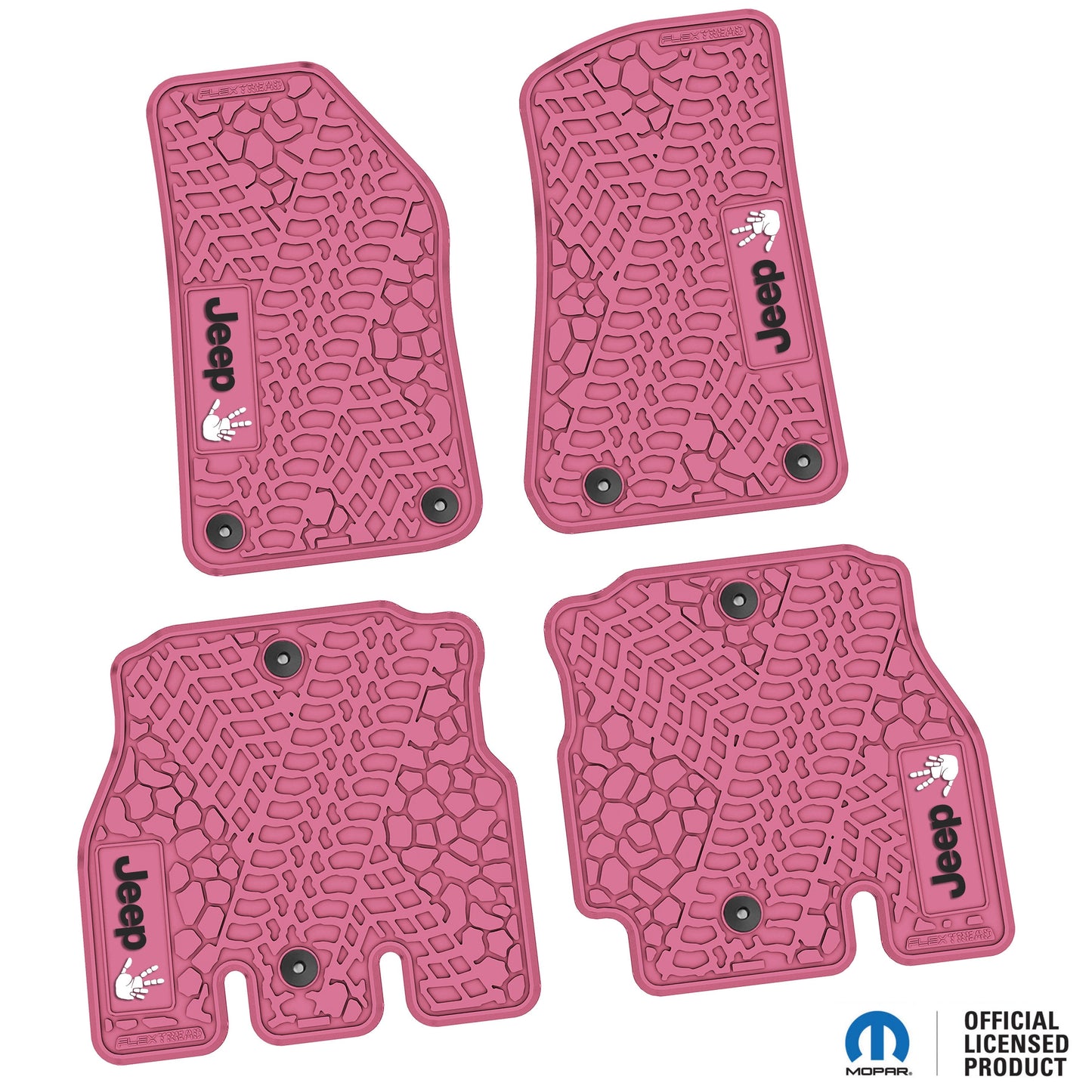 Flex Tread JL用 フロアマット (フロント&リア) | Jeep Wave ロゴのみ (ステアリングロゴなし)