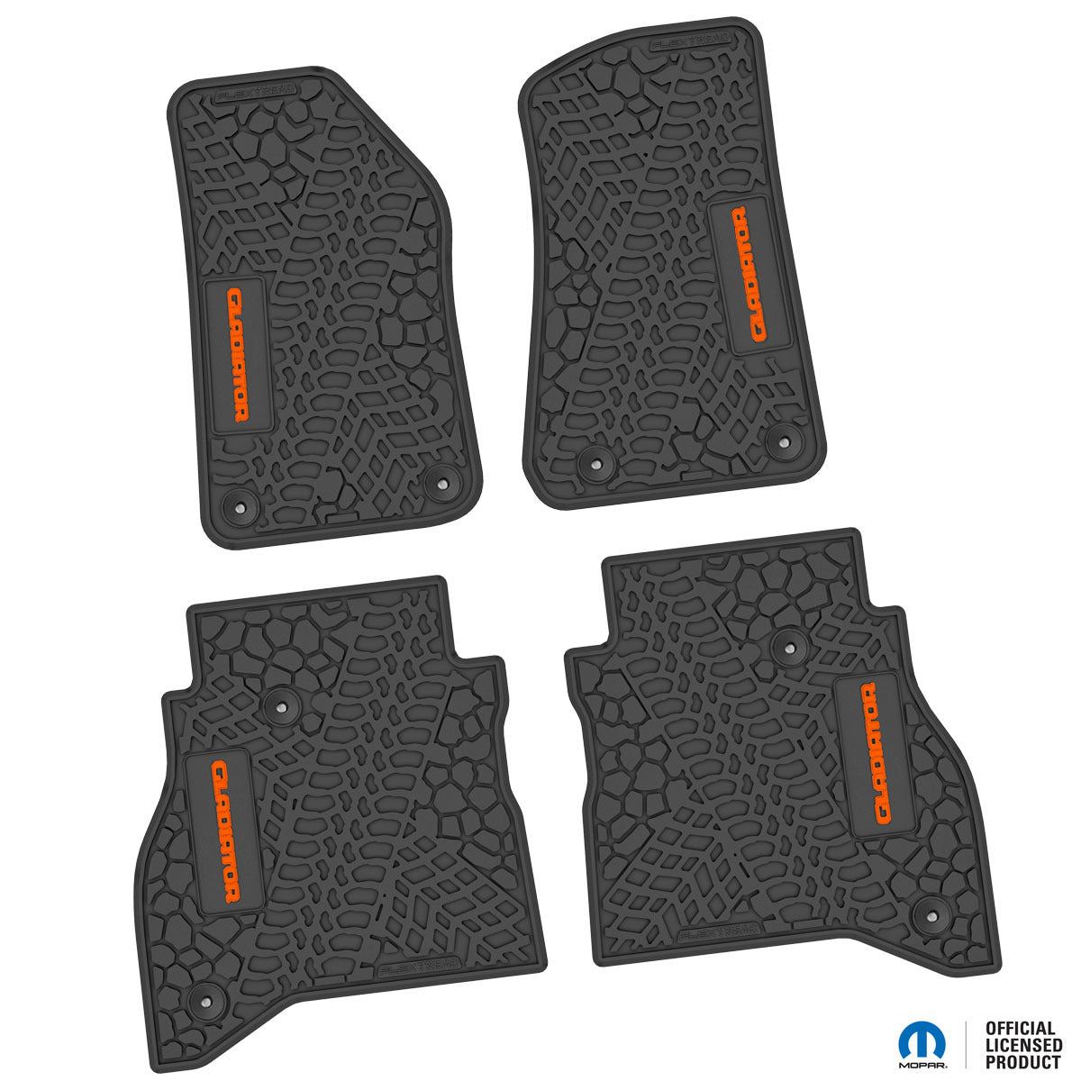 Flex Tread JT用 フロアマット (フロント&リア) | Gladiator ロゴ入り