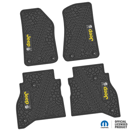 Flex Tread JT用 フロアマット (フロント&リア) | JEEP Peace Sign ロゴ入り