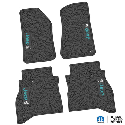 Flex Tread JT用 フロアマット (フロント&リア) | JEEP Peace Sign ロゴ入り