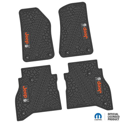 Flex Tread JT用 フロアマット (フロント&リア) | JEEP Peace Sign ロゴ入り