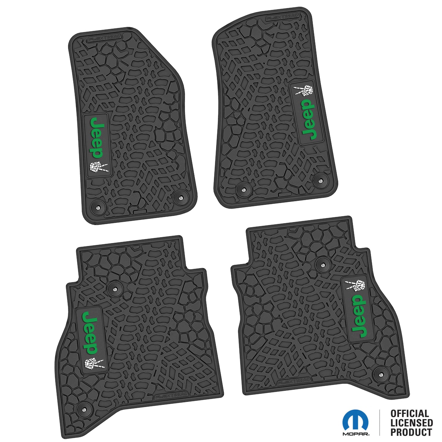 Flex Tread JT用 フロアマット (フロント&リア) | JEEP Peace Sign ロゴ入り