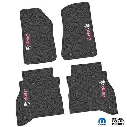 Flex Tread JT用 フロアマット (フロント&リア) | Jeep Wave ロゴのみ (ステアリングロゴなし)