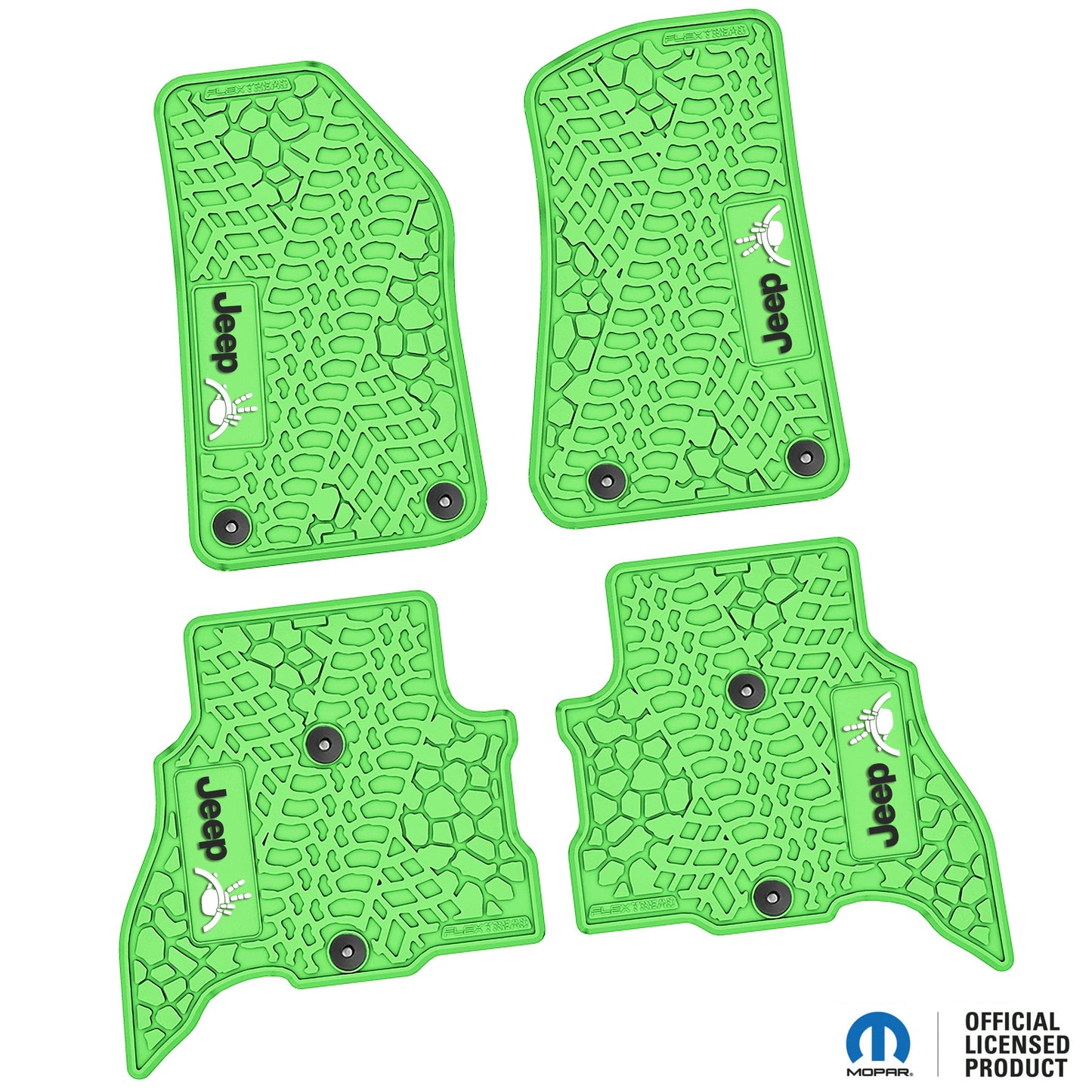 Flex Tread JL用 フロアマット (フロント&リア) | Jeep Wave & ステアリングロゴ入り
