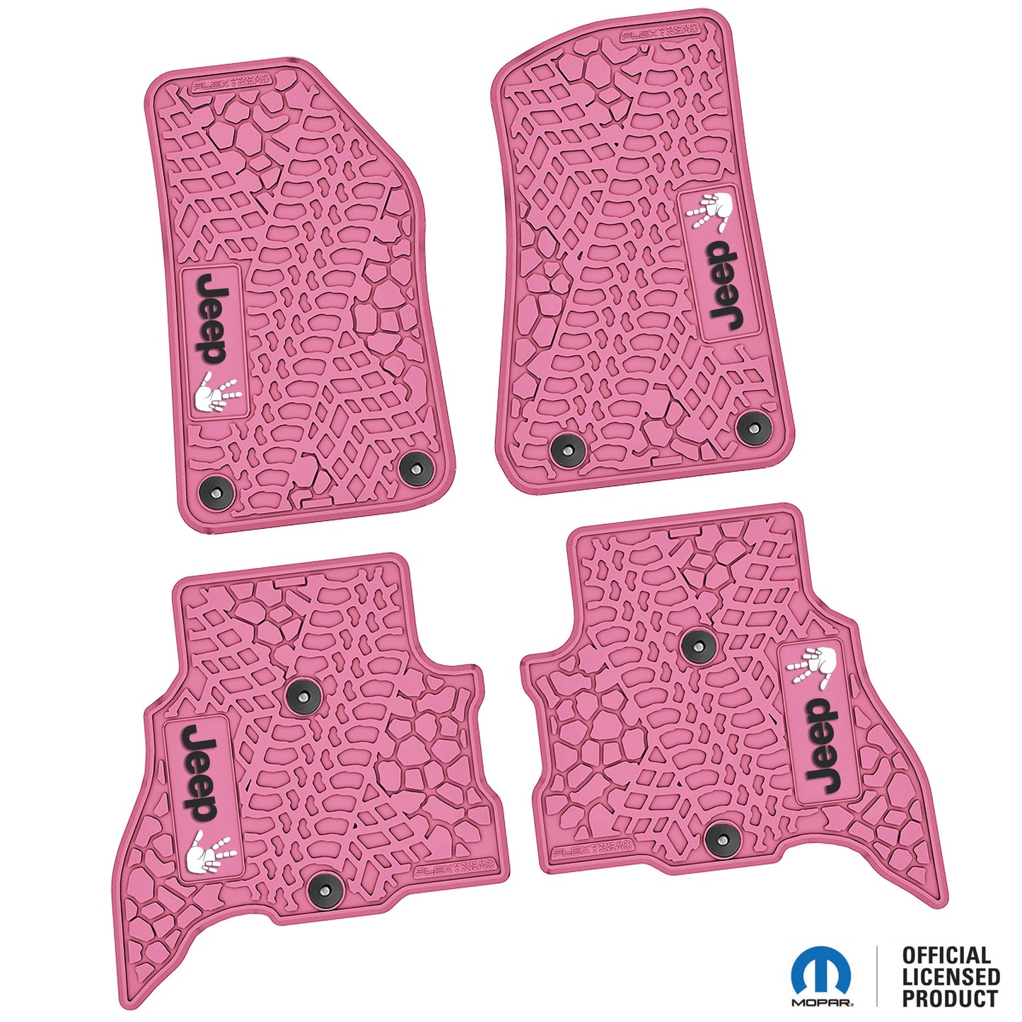 Flex Tread JL用 フロアマット (フロント&リア) | Jeep Wave ロゴのみ (ステアリングロゴなし)