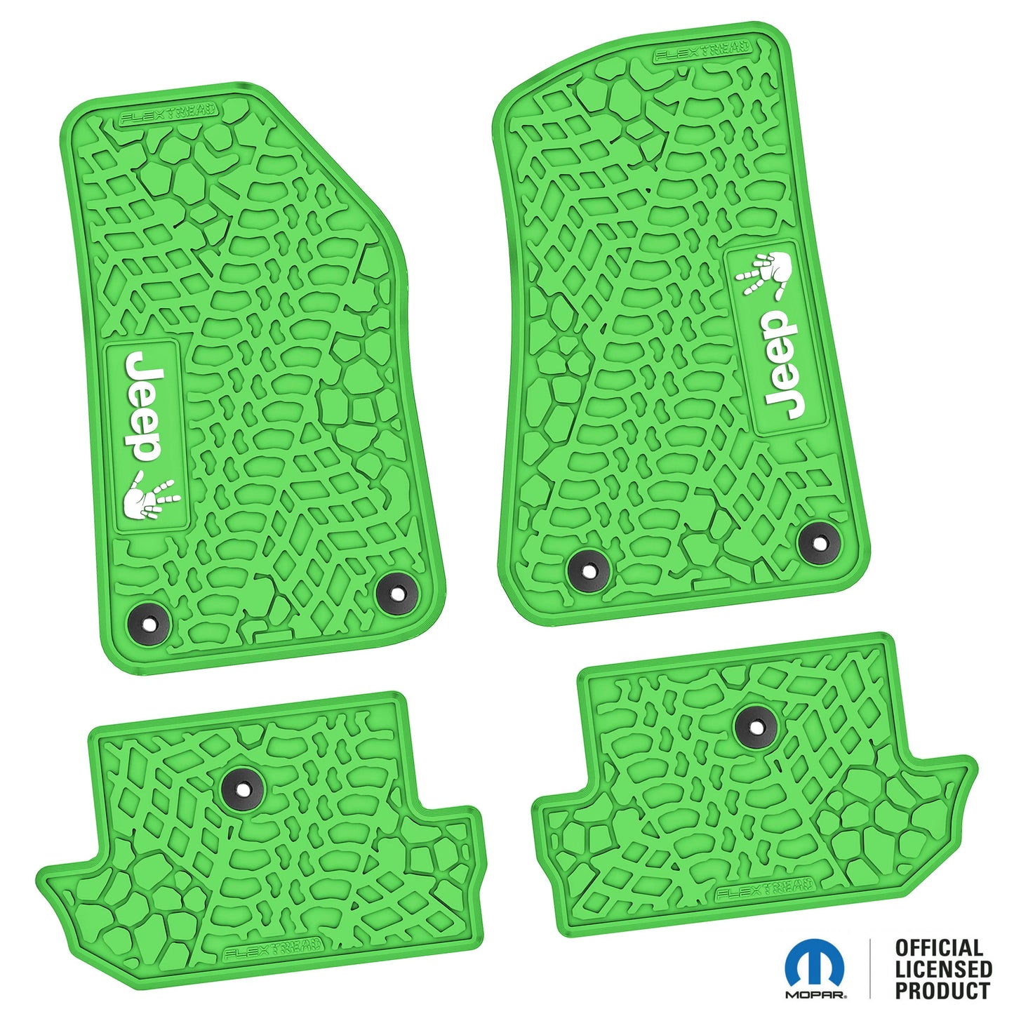 Flex Tread JL用 フロアマット (フロント&リア) | Jeep Wave ロゴのみ (ステアリングロゴなし)