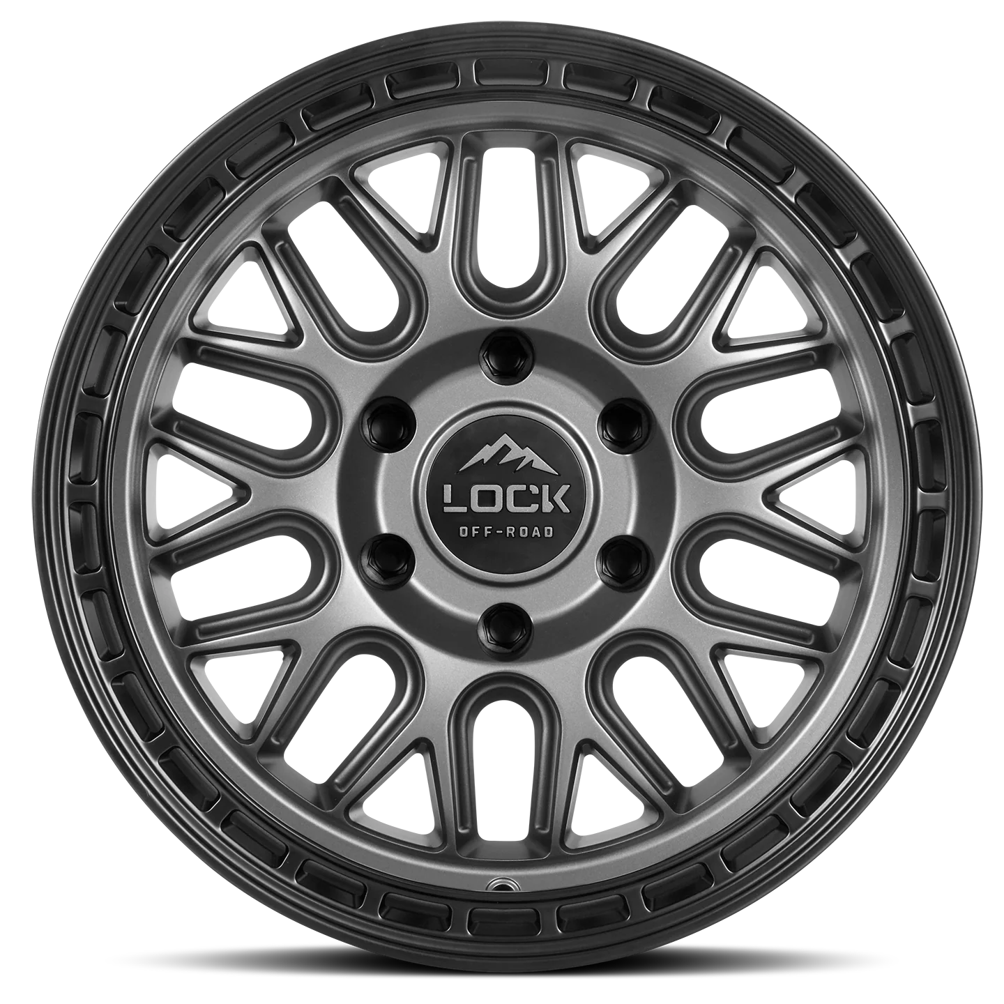 Lock Off Road Wheels ロックオフロード ホイール ONYX | Matte Gray w/ Matte Black Ring