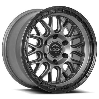 Lock Off Road Wheels ロックオフロード ホイール ONYX | Matte Gray w/ Matte Black Ring