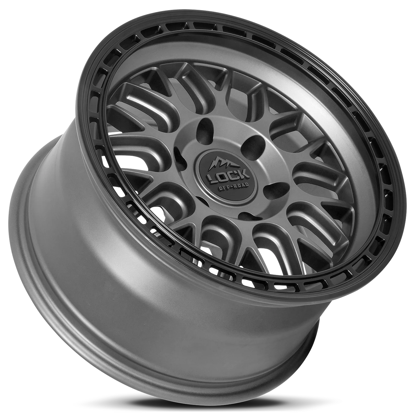 Lock Off Road Wheels ロックオフロード ホイール ONYX | Matte Gray w/ Matte Black Ring