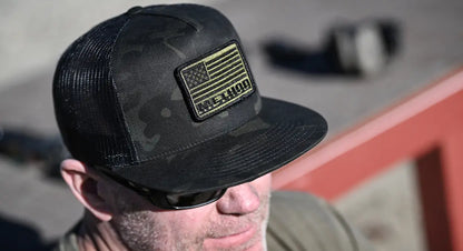 Method メソッド Flag Velcro Patch Flatbill Trucker Snapback Black Multicam