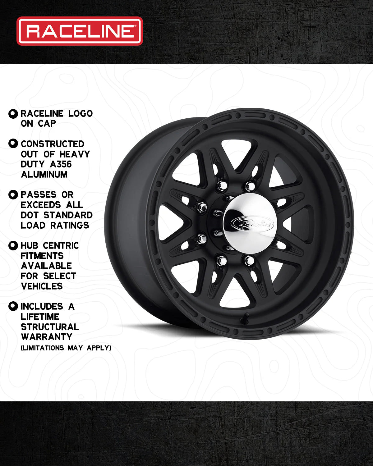 Raceline Wheels レースライン ホイール 892 Renegade 8 | Satin Black