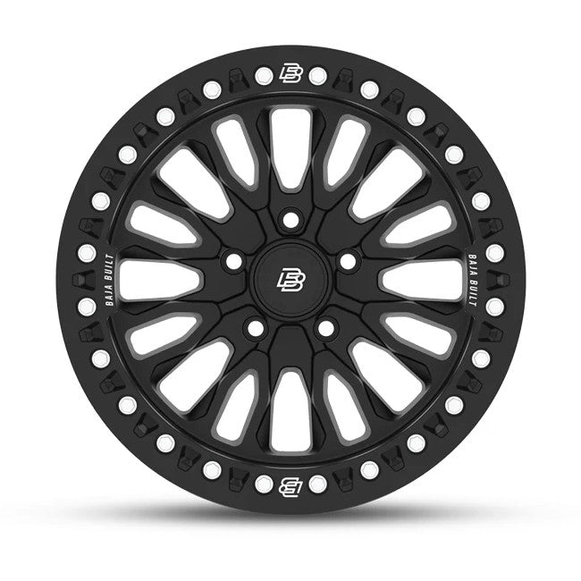 Baja Built バハビルト Renegade Cast Beadlock | Matt Black (black ring & aluminum bolts) キャストホイール