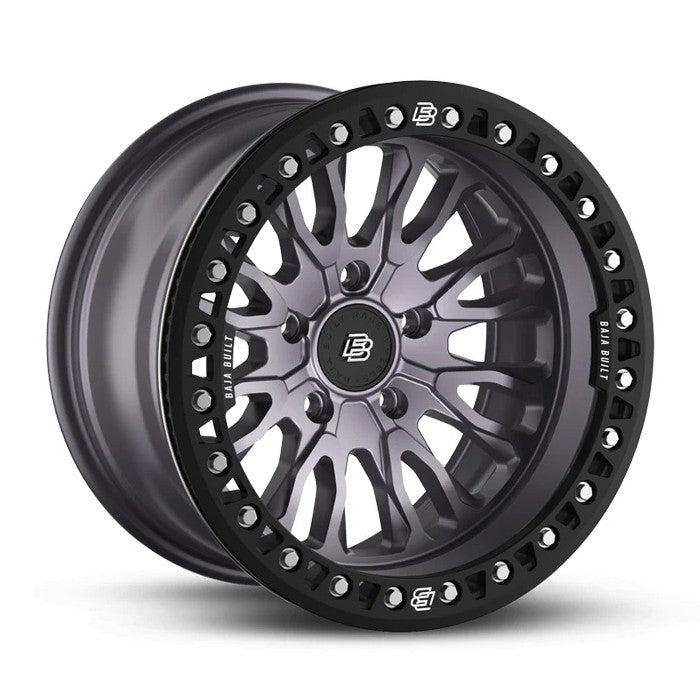 Baja Built バハビルト Renegade Cast Beadlock | Satin Graphite (black ring & aluminum bolts) キャストホイール