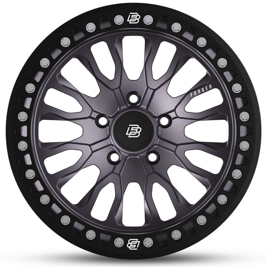 Baja Built バハビルト Renegade Forged Beadlock | Satin Graphite (black ring & aluminum bolts) 鍛造フォージドホイール