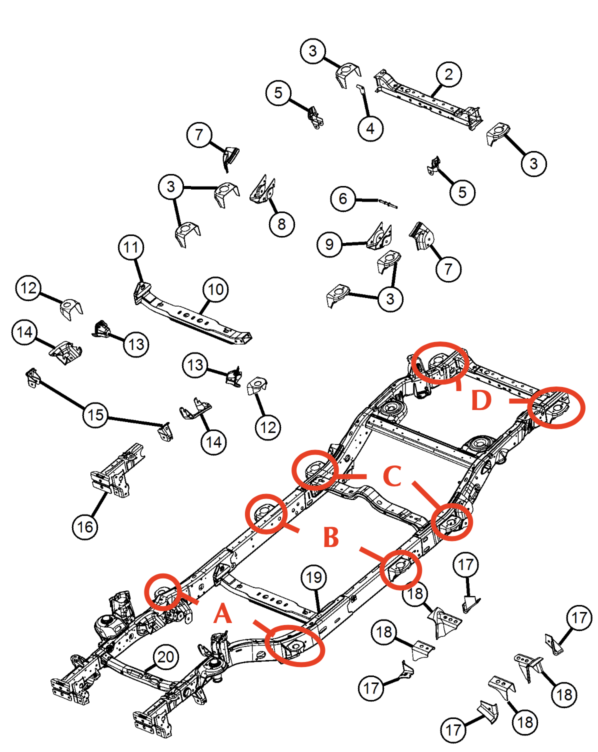MOPAR 純正 ボディマウントボルト (JL)