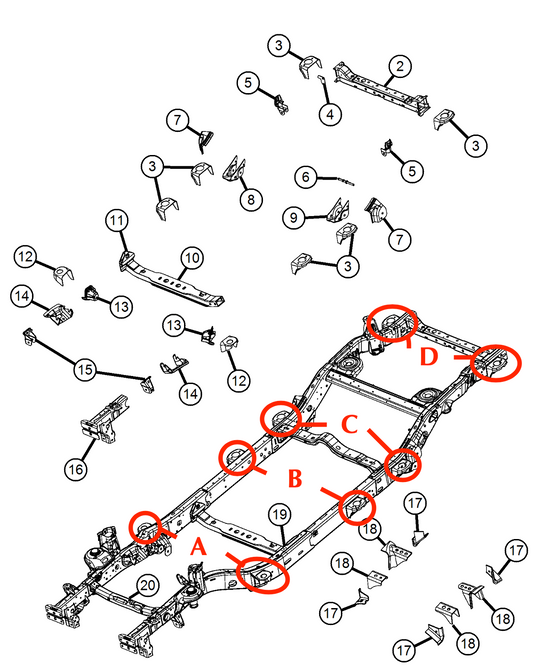 MOPAR 純正 ボディマウントボルト (JL)