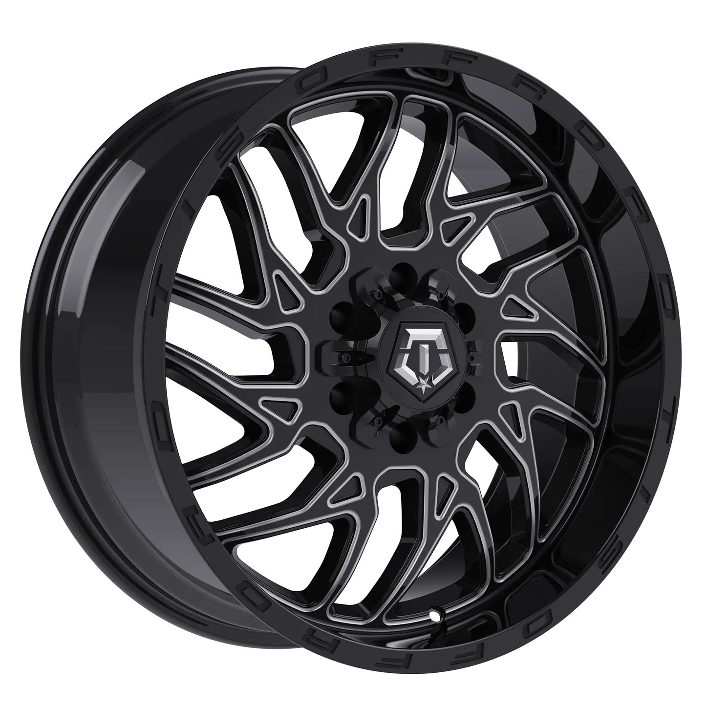 TIS Offroad Wheels TIS オフロード ホイール 544BM 2.0 | GLOSS BLACK WITH CNC MILLED ACCENTS - Black Lip Text