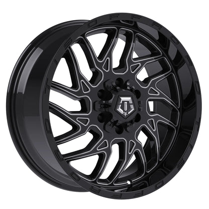 TIS Offroad Wheels TIS オフロード ホイール 544BM 2.0 | GLOSS BLACK WITH CNC MILLED ACCENTS - Black Lip Text
