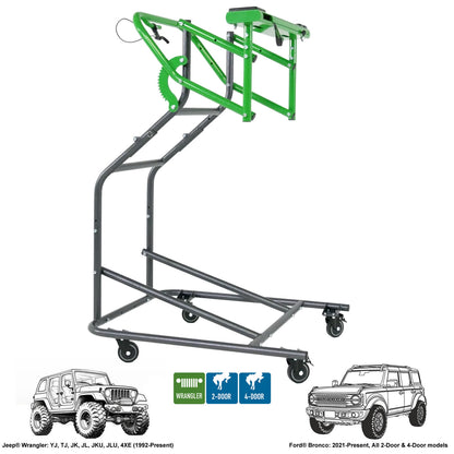 TopLift Pro V2.0 ハードトップ リムーバー＆ストレージツール (Jeep Wrangler / Ford Bronco用)