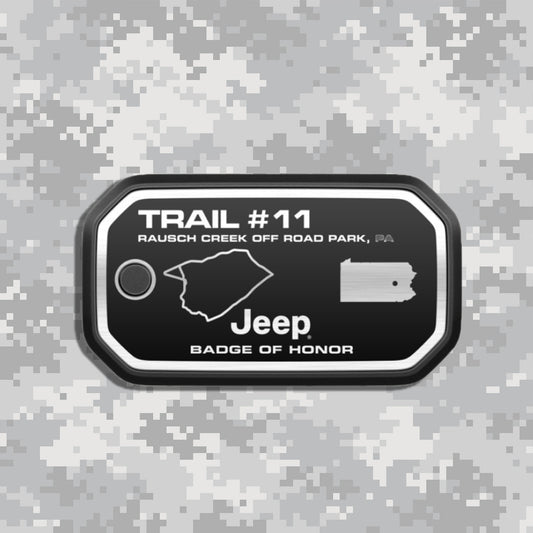 Badge of Honor バッジオブオナー Pennsylvania Rausch Creek Off Road Park Trail #11 ペンシルベニア ラウシュ・クリーク・オフロードパーク 本国 ジープバッジ