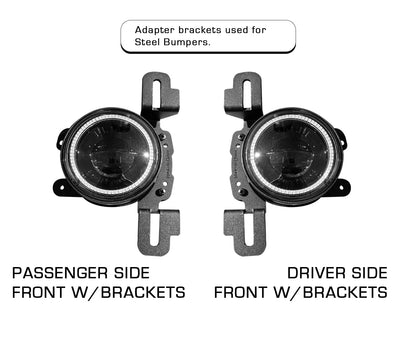 Oracle Lighting オラクルライティング スチールバンパー用 LED フォグライト アダプター ブラケット (JL・JKラングラー/JTグラディエーター)