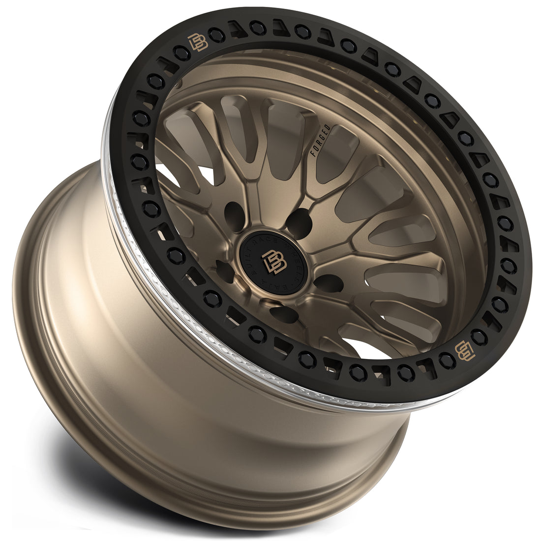 Baja Built バハビルト Renegade Forged Beadlock | Satin Bronze (black ring & black bolts) フォージド鍛造ホイール