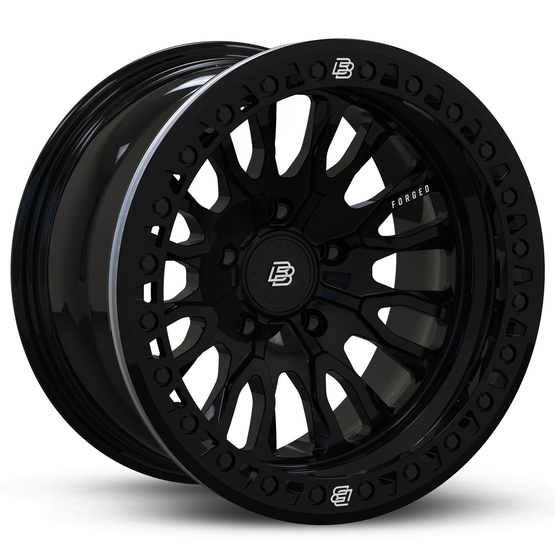 Baja Built バハビルト Renegade Forged Beadlock | Glossy Black (black ring & black bolts) フォージド鍛造ホイール