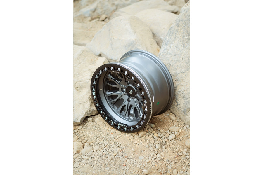 Baja Built バハビルト Renegade Cast Beadlock | Satin Graphite (black ring & aluminum bolts) キャストホイール