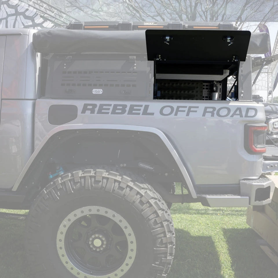 Rebel OFF ROAD XPLOR ベッドラック ハーフハイト ソリッドサイドハッチ (JTグラディエーター)