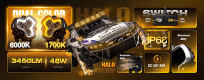NOVSIGHT HALO Standardシリーズ 3インチ DRL LEDポッドライト