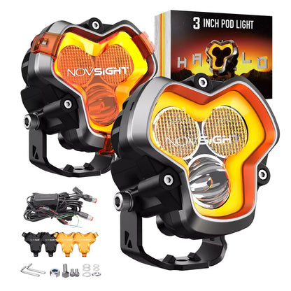 NOVSIGHT HALO Standardシリーズ 3インチ DRL LEDポッドライト