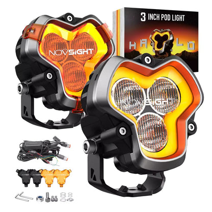 NOVSIGHT HALO Standardシリーズ 3インチ DRL LEDポッドライト