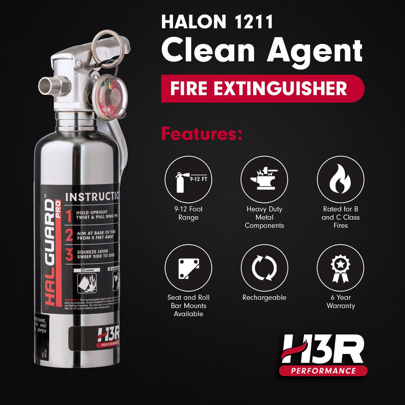 H3R HalGuard PRO Halon ハロン ガス 車載用 消火器 1.25lb (566g
