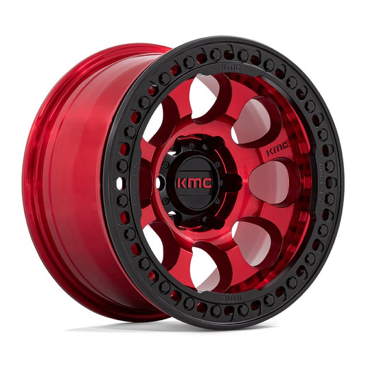 KMC ホイール KM237 RIOT BEADLOCK | CANDY RED W/ SATIN BLACK RING