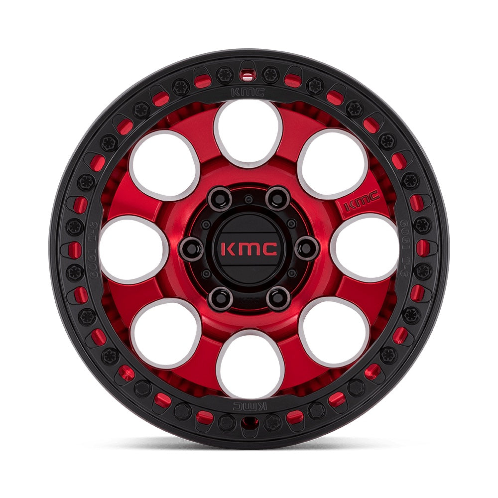 KMC ホイール KM237 RIOT BEADLOCK | CANDY RED W/ SATIN BLACK RING