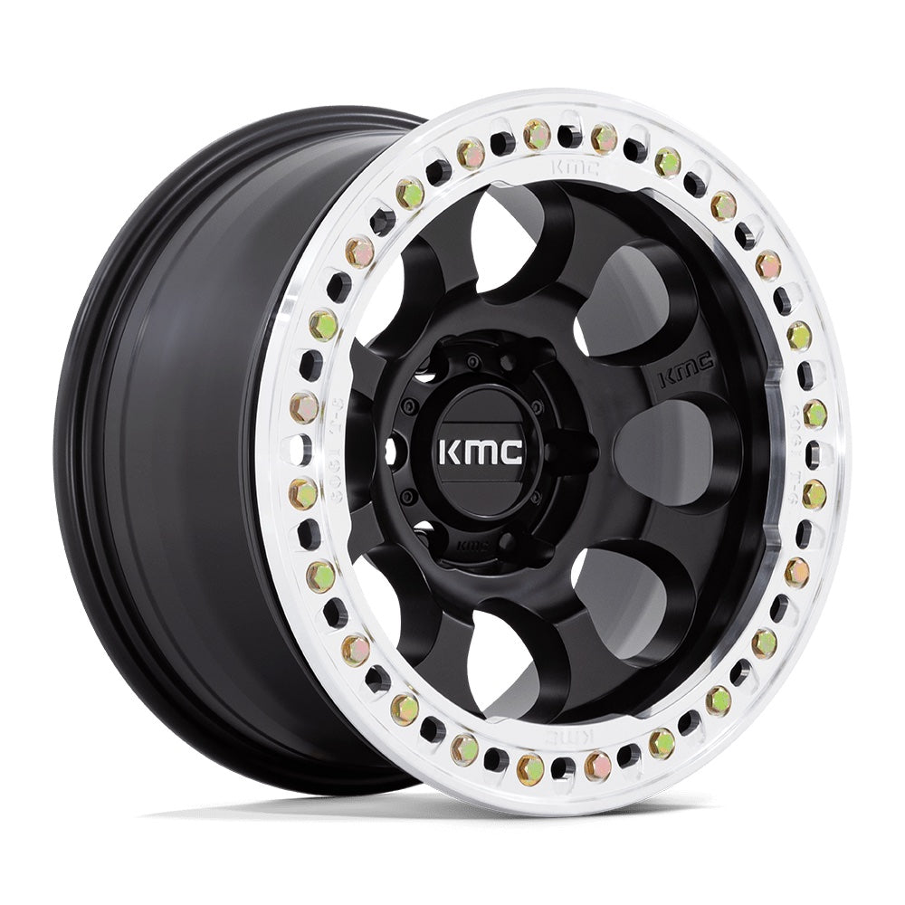 KMC ホイール KM237 RIOT BEADLOCK | SATIN BLACK W/ MACHINED RING