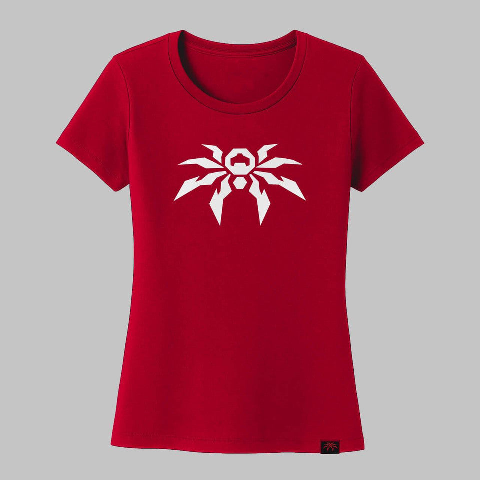 Poison Spyder ICON レディース 半袖 Tシャツ (レッド)