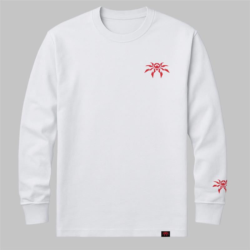 Poison Spyder STACKED メンズ ロングスリーブ Tシャツ (ホワイト)