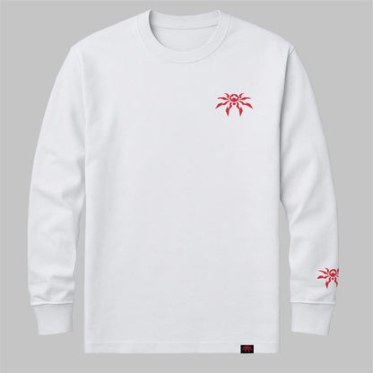 Poison Spyder STACKED メンズ ロングスリーブ Tシャツ (ホワイト)