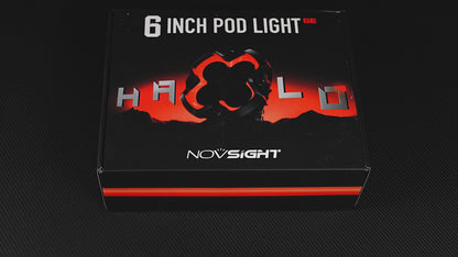 NOVSIGHT HALO SEシリーズ 6インチ LEDポッドライト レッド＆ホワイトDRL搭載