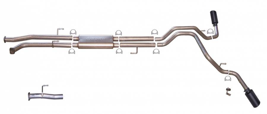 Gibson ギブソン 両側シングル タンドラ 2007-2020 #67501B BLACK ELITE DUAL EXTREME EXHAUST STAINLESS (2nd タンドラ)